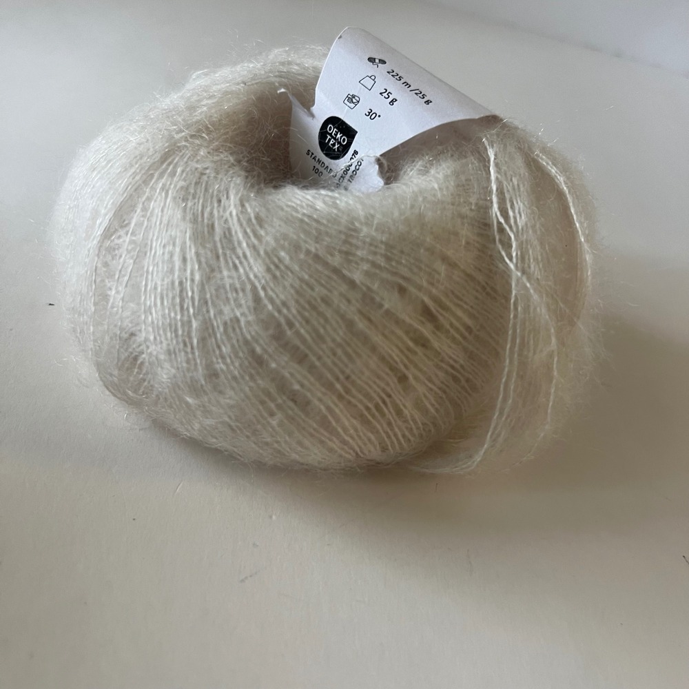 Knitting for Olive Soft Silk Mohair 25gCream 70% Kid Mohair 30%CrueltyFree Silk